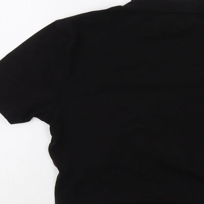 NA-KD Womens Black Polyester Cropped T-Shirt Size S Mock Neck