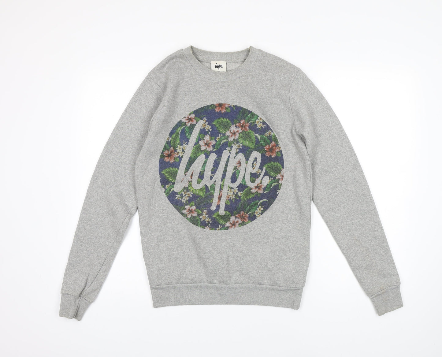 Hype Womens Grey Cotton Pullover Sweatshirt Size S