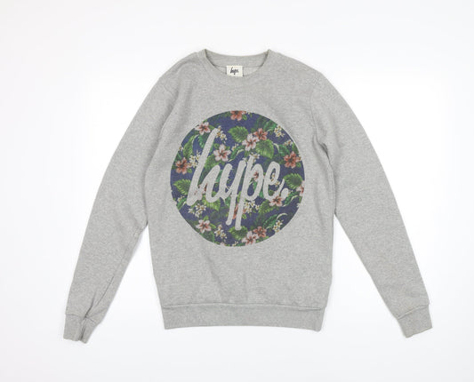Hype Womens Grey Cotton Pullover Sweatshirt Size S