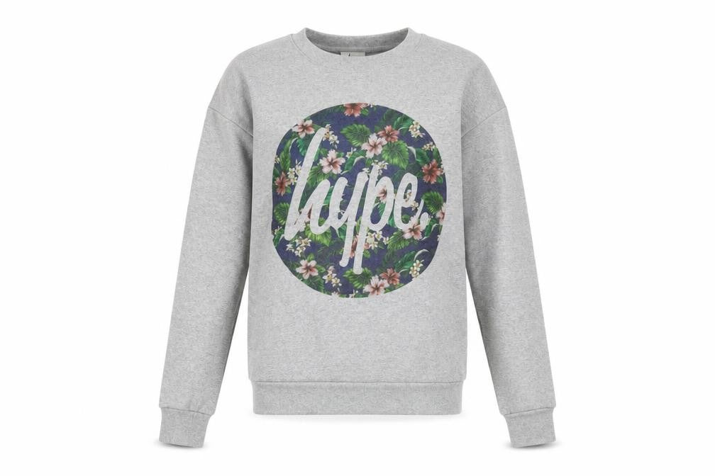 Hype Womens Grey Cotton Pullover Sweatshirt Size S