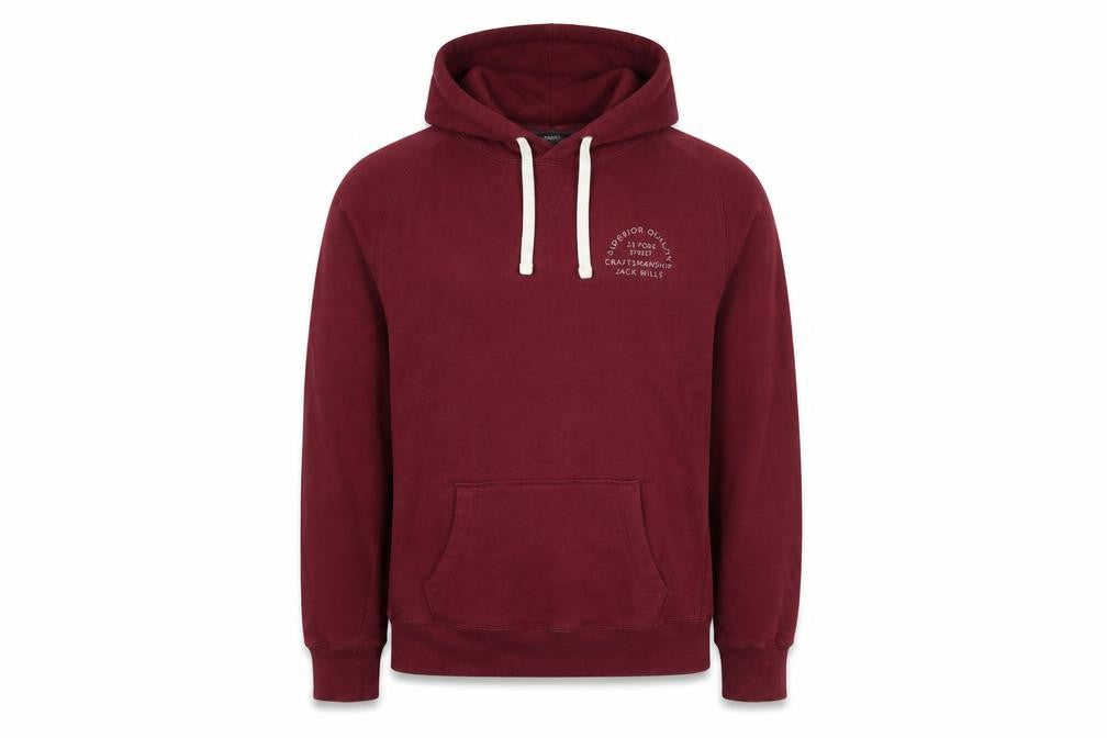 Jack Wills Mens Red Cotton Pullover Hoodie Size S