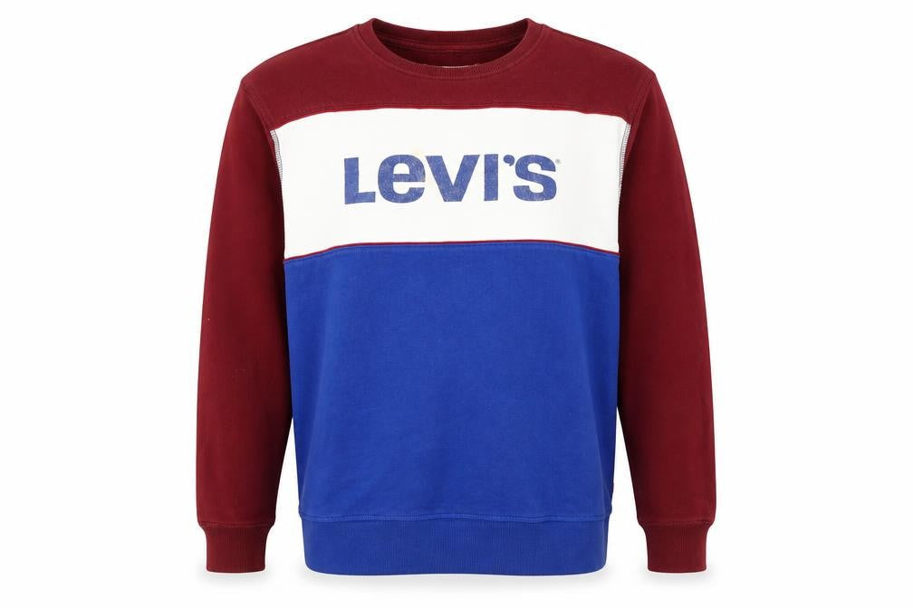 Levi's Womens Multicoloured Colourblock Cotton Pullover Sweatshirt Size L
