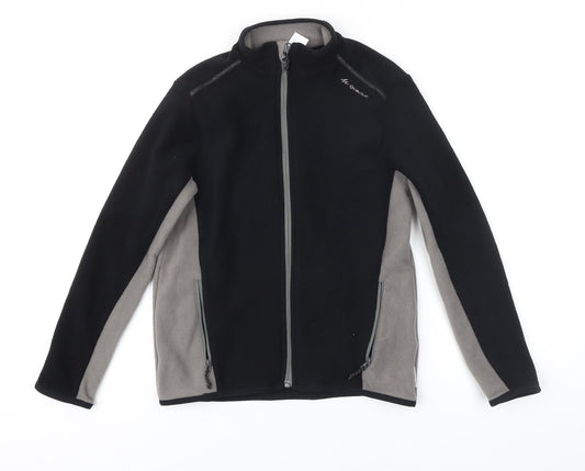 DECATHLON Boys Black Colourblock Jacket Size 12 Years Zip