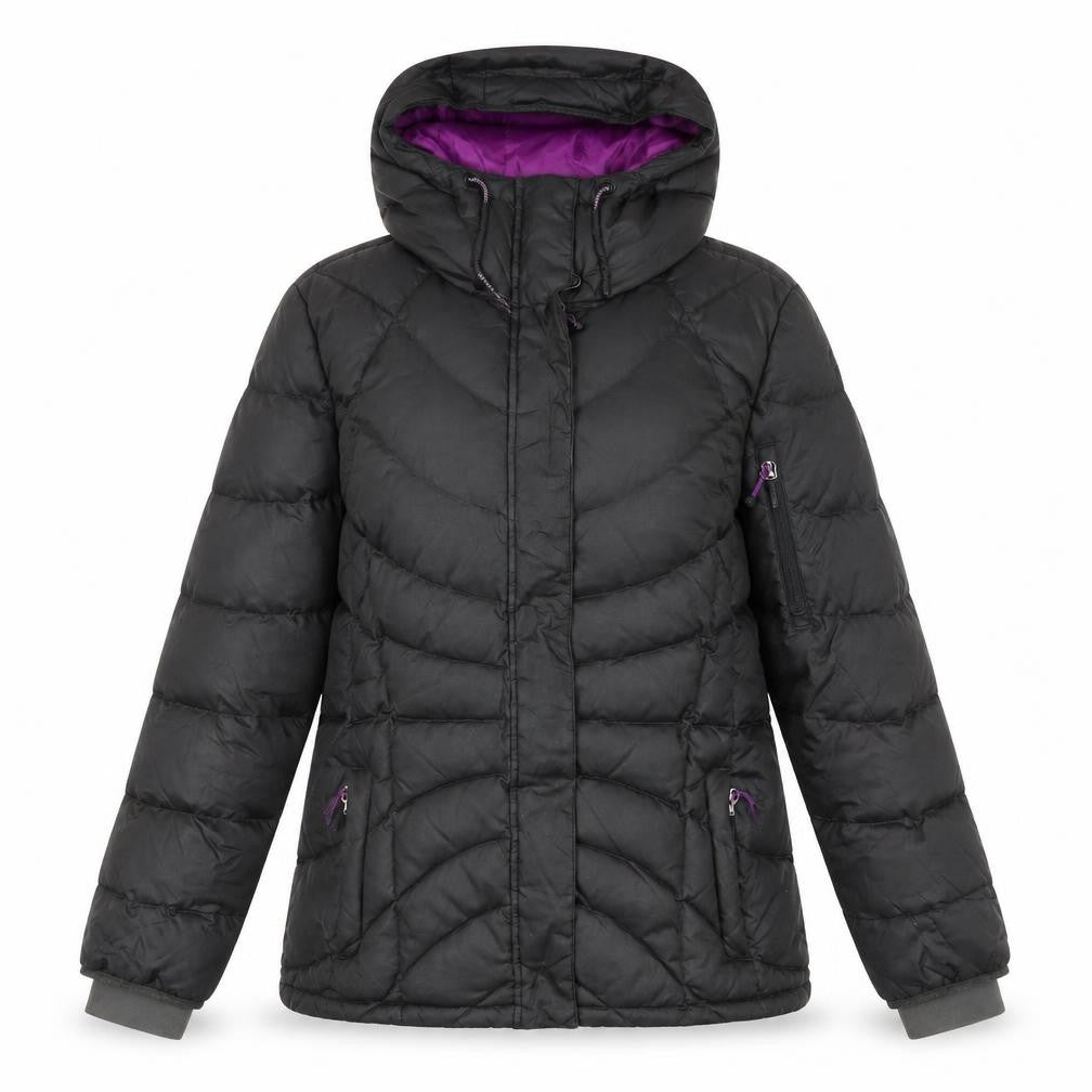 Lands End Womens Black Puffer Jacket Coat Size S Zip