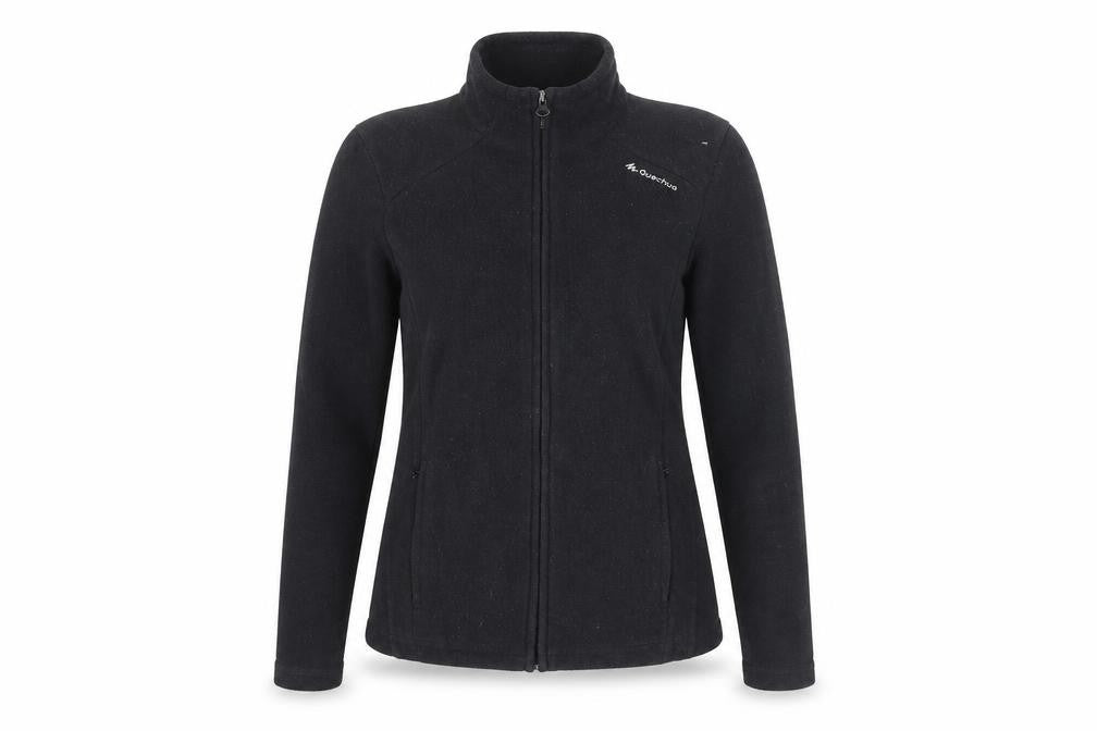 Quechua Womens Black 100% Polyester Pullover Sweatshirt Size M Zip