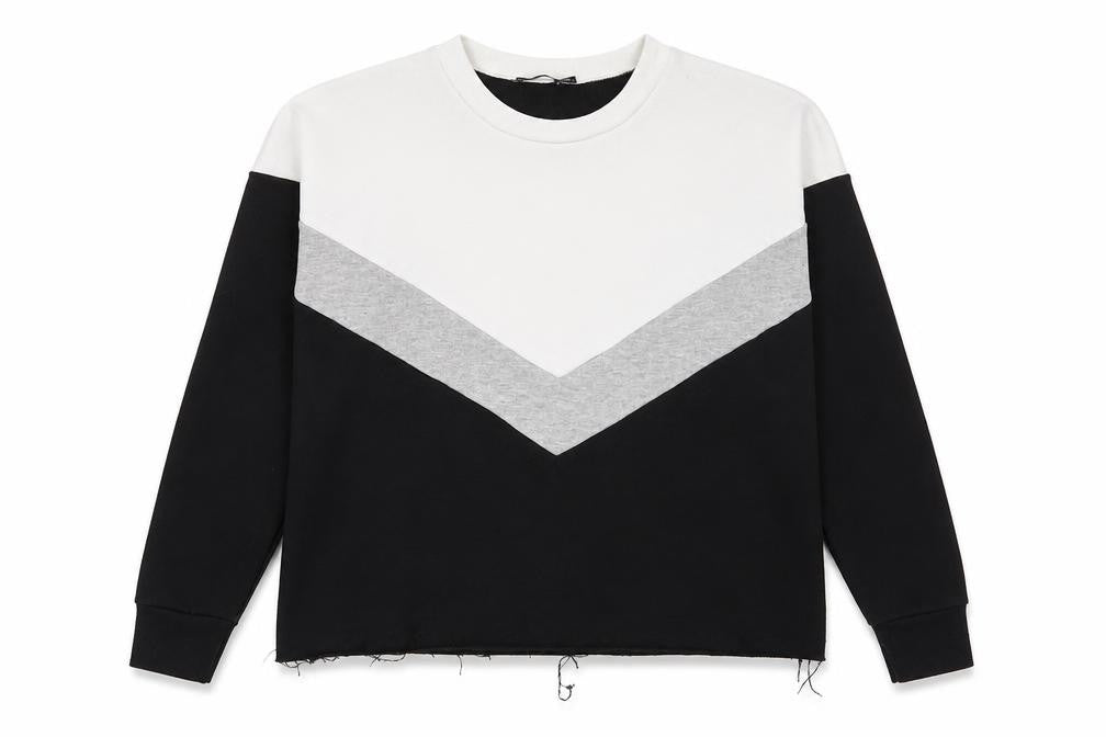 Boohoo Womens Black Striped Polyester Pullover Sweatshirt Size 10 Pullover