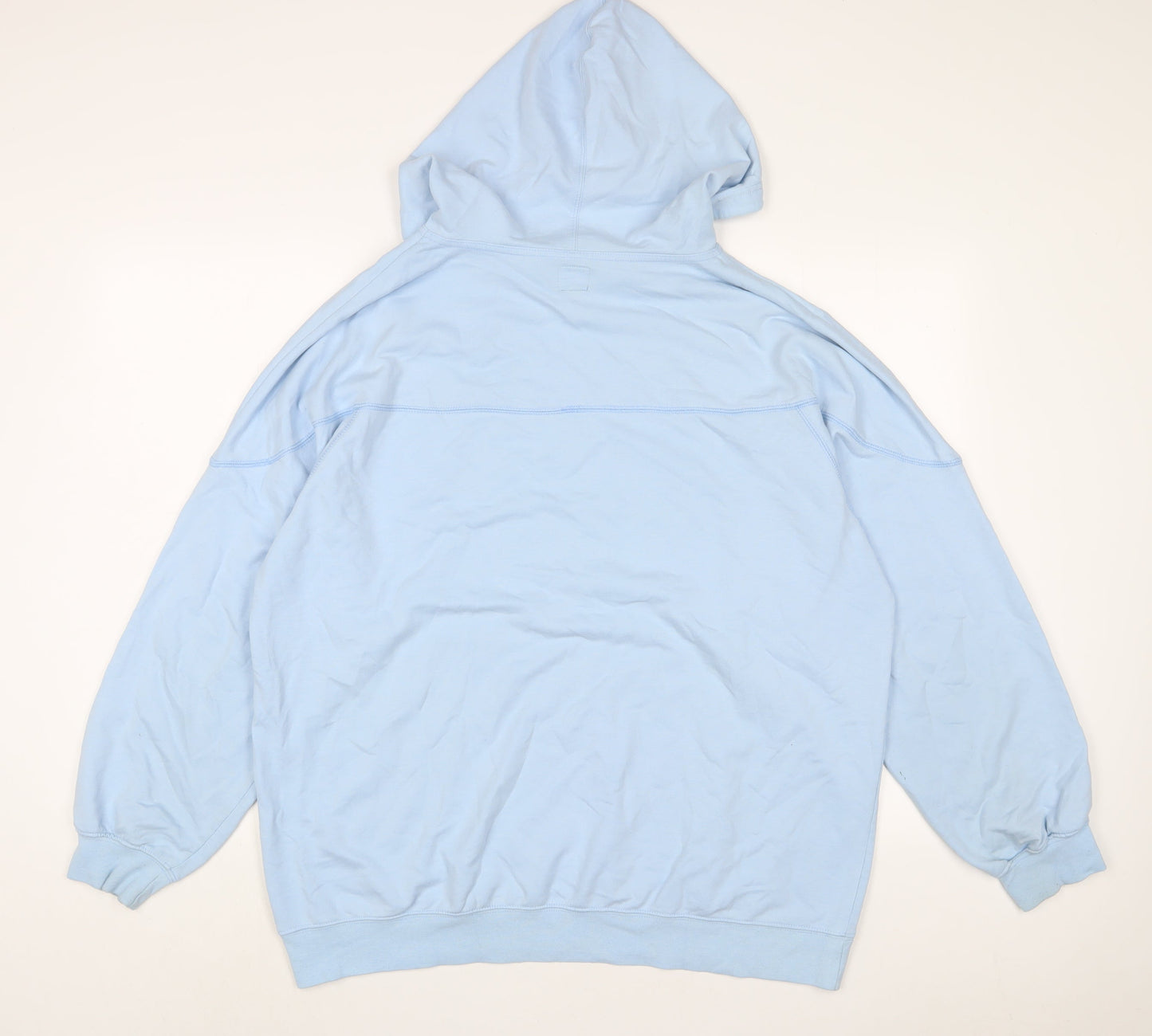 DASH Womens Blue Cotton Pullover Hoodie Size M Pullover - Embroidered