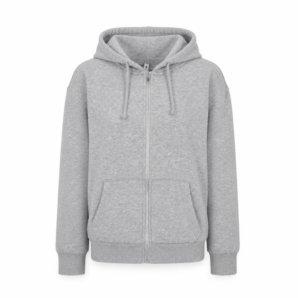H&M Womens Grey Cotton Full Zip Hoodie Size S Zip