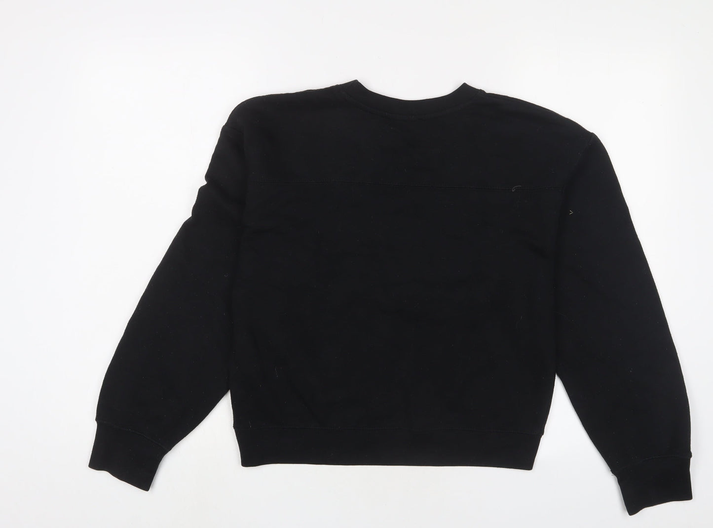 Zara Womens Black Cotton Pullover Sweatshirt Size S Pullover