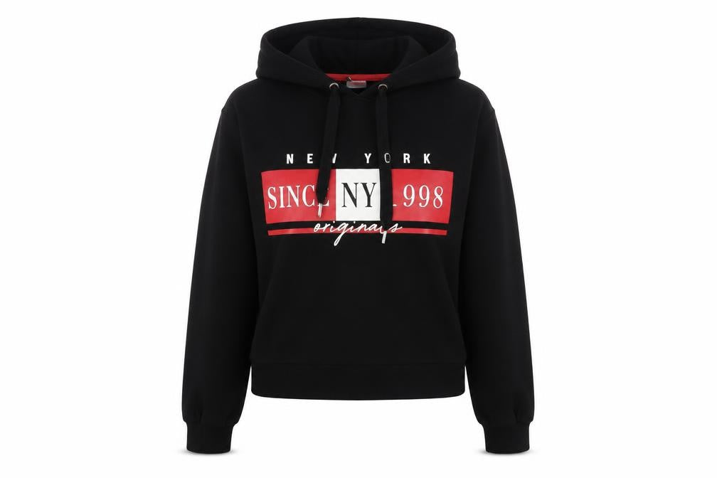 H&M Womens Black Cotton Pullover Hoodie Size S Pullover - New York