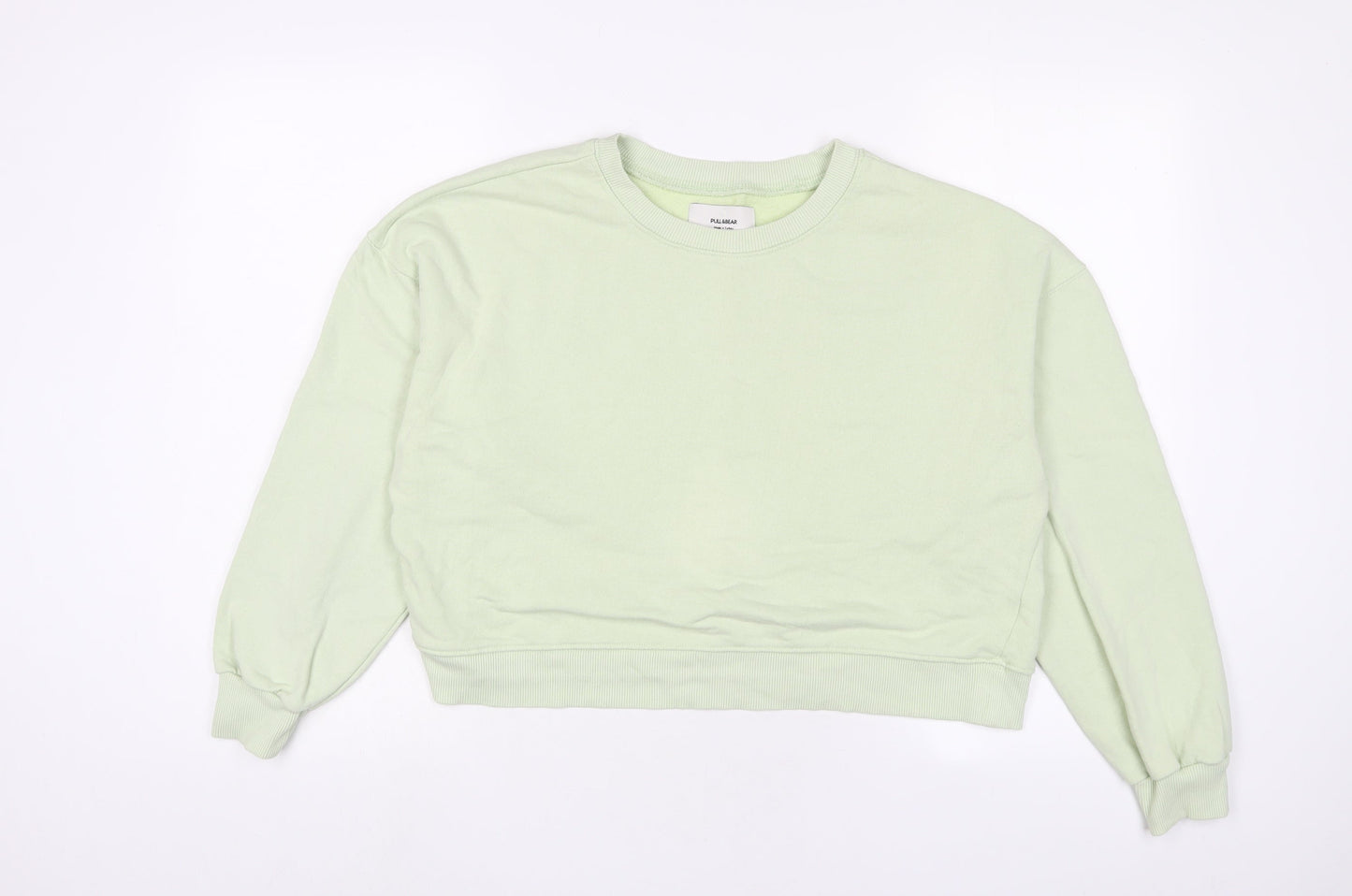 Pull&Bear Womens Green Cotton Pullover Sweatshirt Size L Pullover