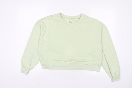 Pull&Bear Womens Green Cotton Pullover Sweatshirt Size L Pullover
