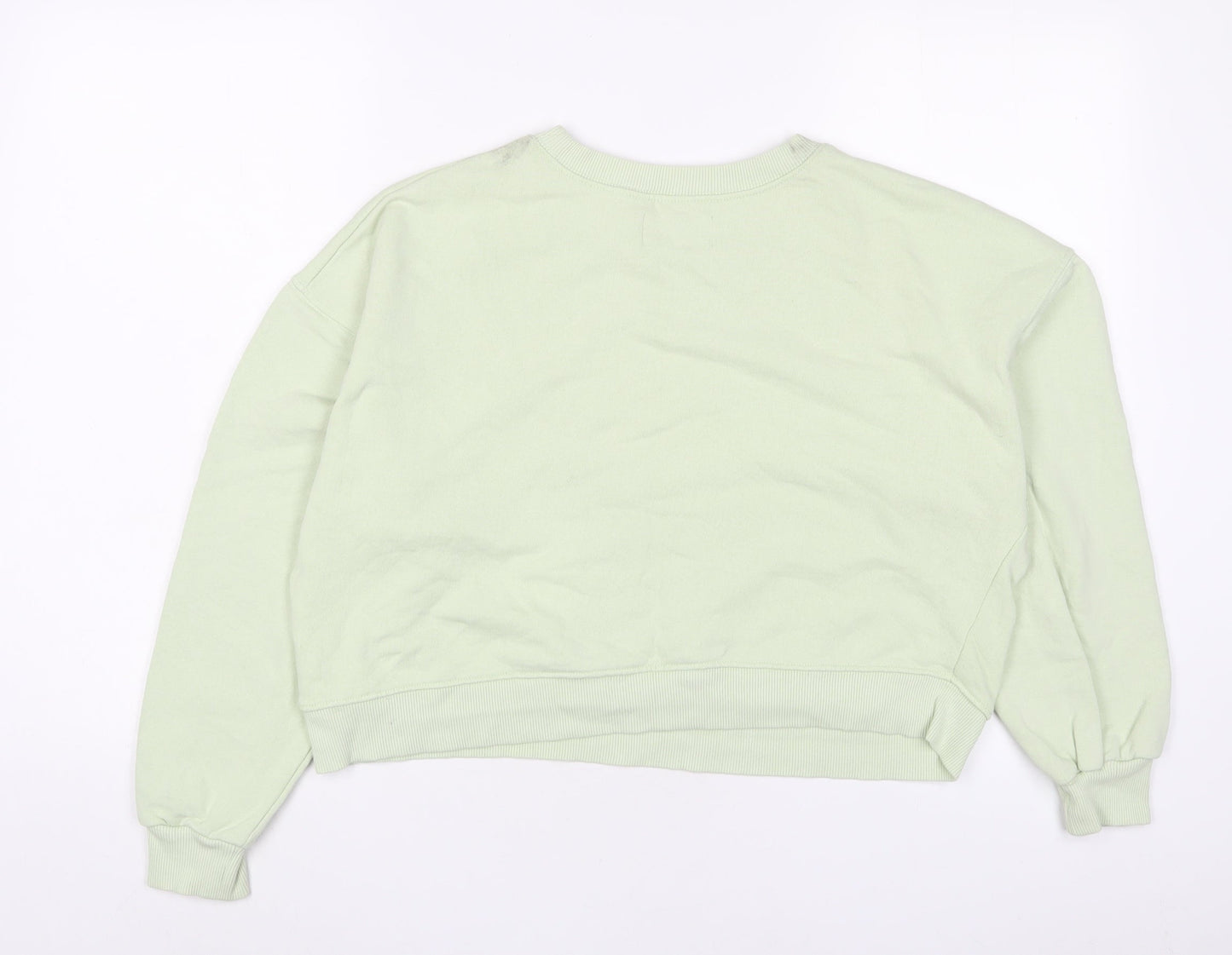 Pull&Bear Womens Green Cotton Pullover Sweatshirt Size L Pullover