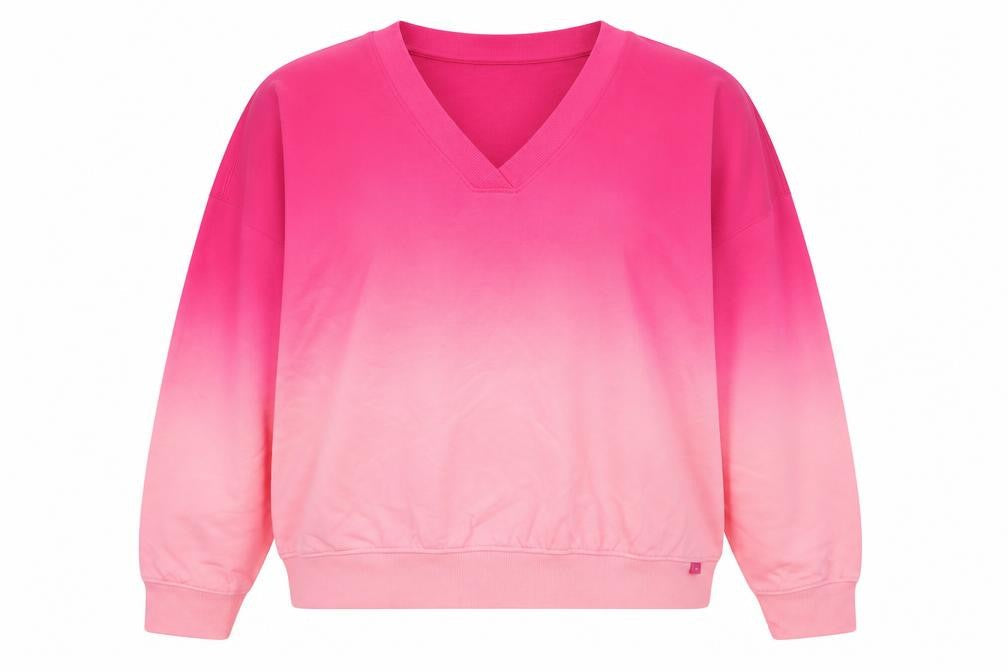 Marks & Spencer Womens Pink Geometric Cotton Pullover Sweatshirt Size L Pullover - 16/18
