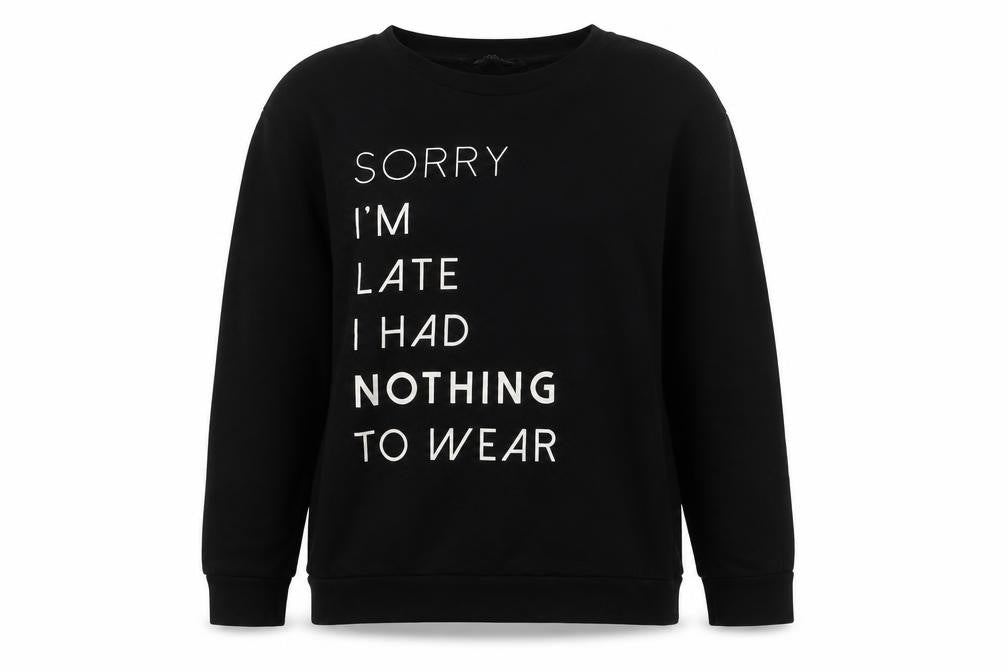 Dorothy Perkins Womens Black Cotton Pullover Sweatshirt Size 8 Pullover