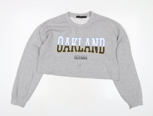 Missguided Womens Grey Cotton Pullover Sweatshirt Size M Pullover - Oakland