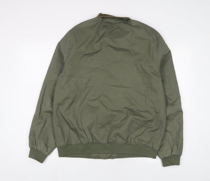 Back view of ASOS men’s green jacket, size L, zip