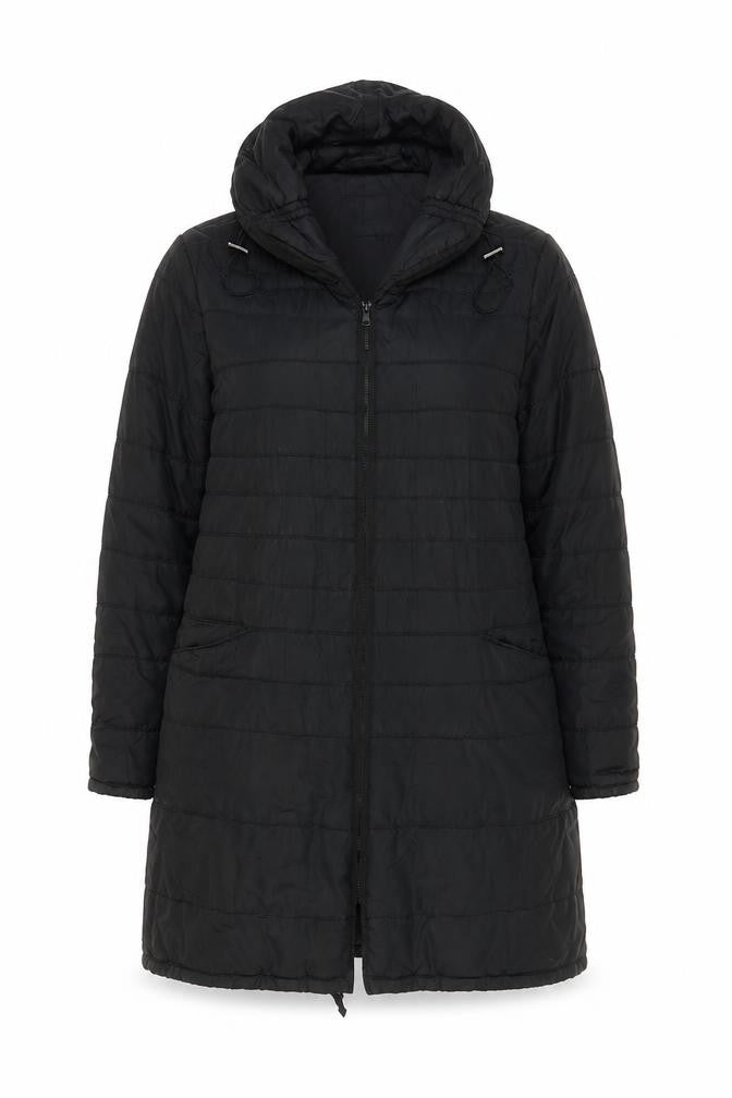 Principles Womens Black Quilted Coat Size 14 Zip
