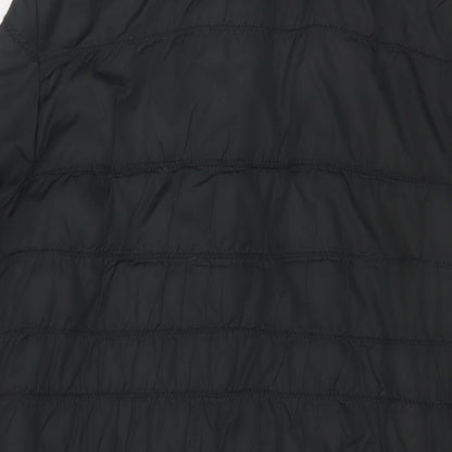 Brand and care label for Principles women’s black quilted coat, size UK 14, zip