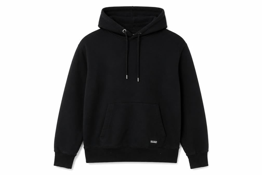 Pull&Bear Mens Black Cotton Pullover Hoodie Size S