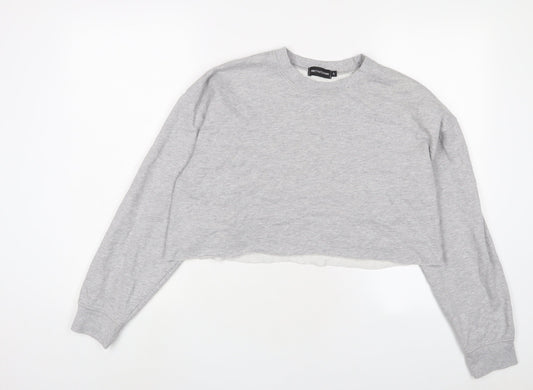 PRETTYLITTLETHING Womens Grey Cotton Pullover Sweatshirt Size S Pullover