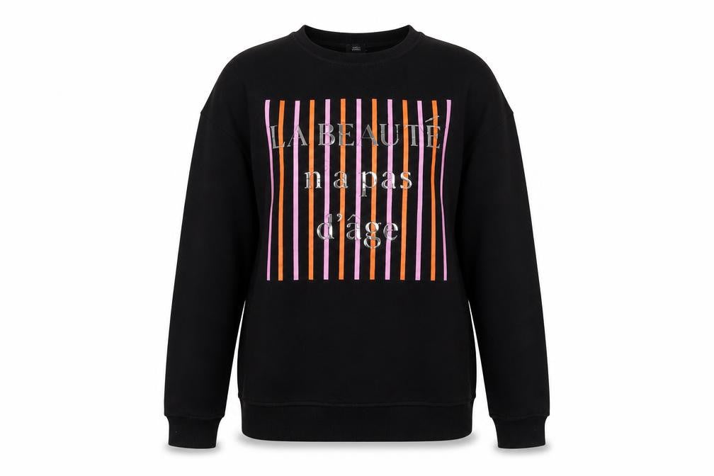 River Island Womens Black Cotton Pullover Sweatshirt Size XS Pullover