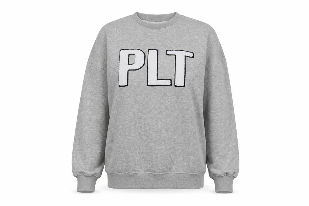 PRETTYLITTLETHING Womens Grey Cotton Pullover Sweatshirt Size XS Pullover - Logo, Embroidered