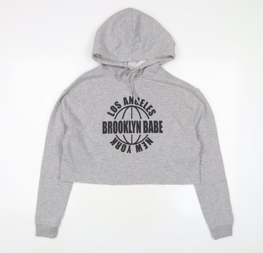 H&M Womens Grey Cotton Pullover Hoodie Size S Pullover - Los Angeles