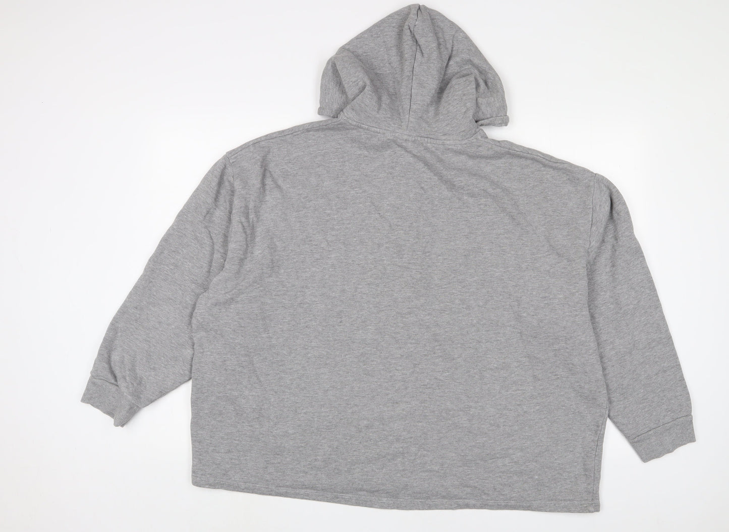 ASOS Womens Grey Cotton Pullover Hoodie Size 2XL Button