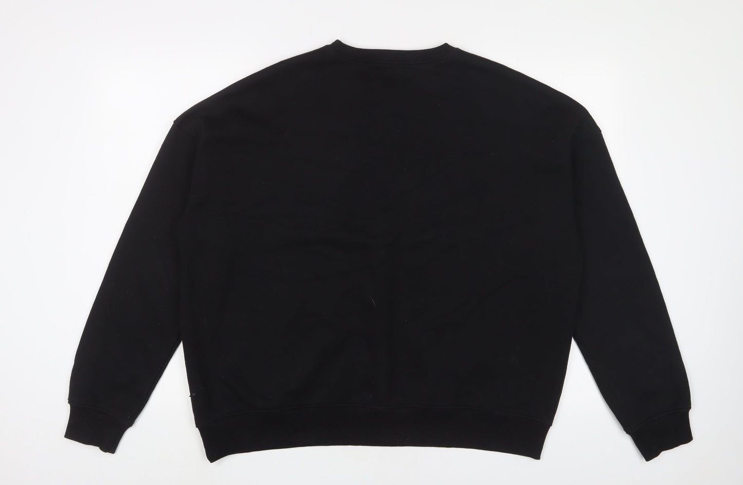 Missguided Womens Black Cotton Pullover Sweatshirt Size 10 Pullover