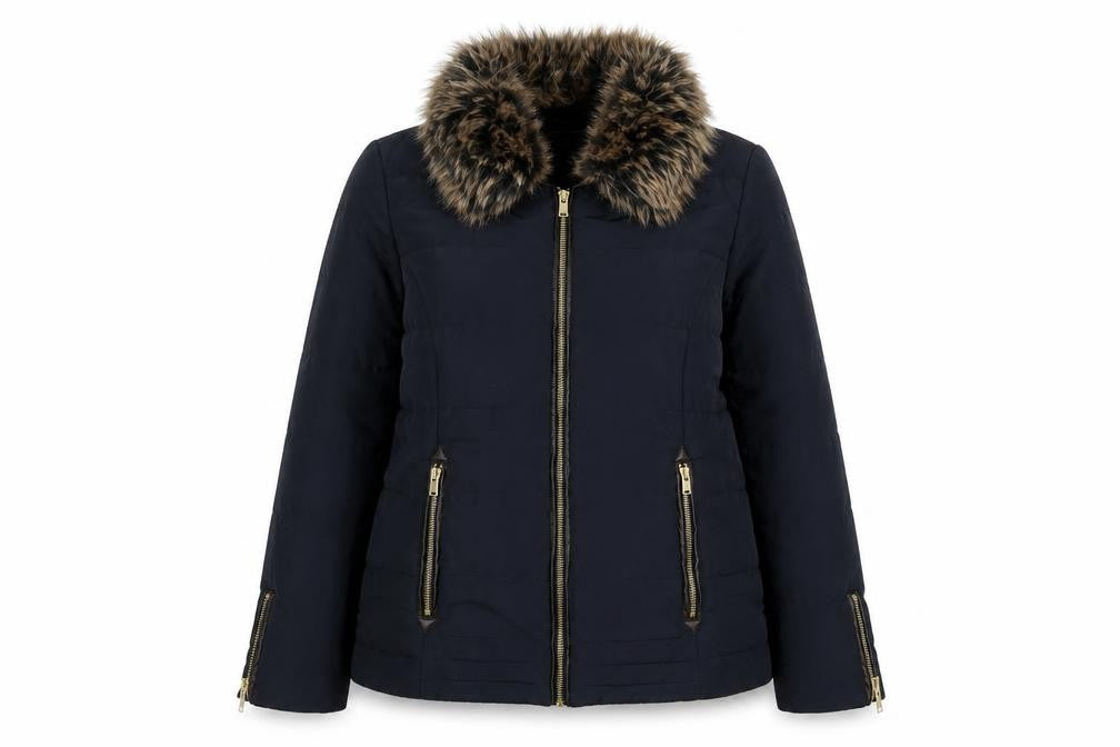 Dorothy Perkins Womens Blue Quilted Coat Size 16 Zip
