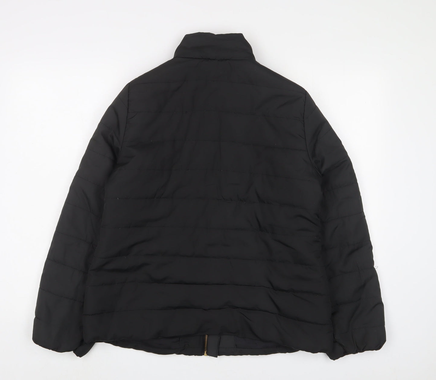 Capsule Womens Black Quilted Jacket Size 12 Zip