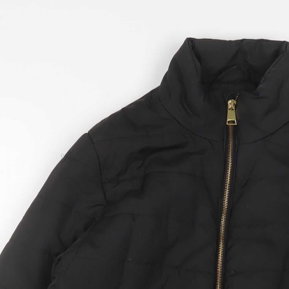 Capsule Womens Black Quilted Jacket Size 12 Zip