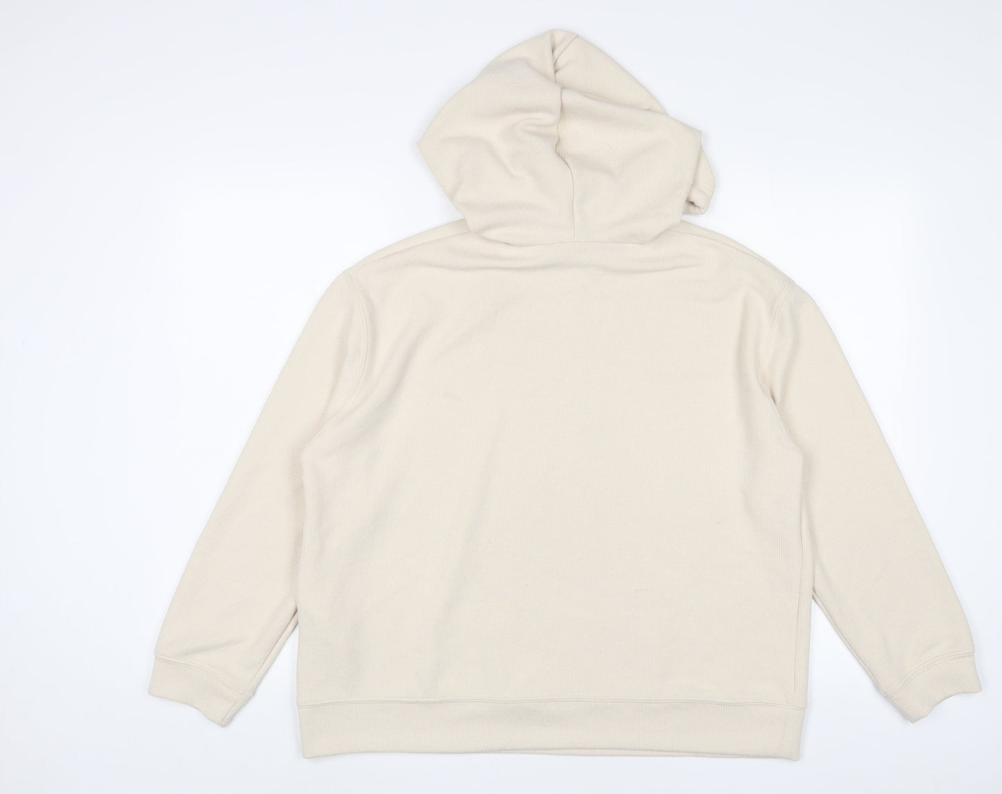 Zara Womens Beige Viscose Pullover Hoodie Size L Pullover