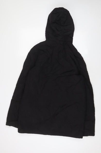 Back view of ASOS men’s black jacket coat, size M, zip