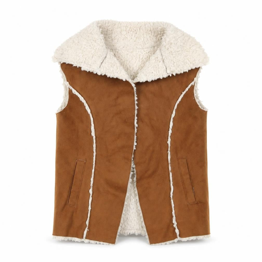 Marks & Spencer Girls Brown Gilet Jacket Size 7-8 Years Pullover - Open