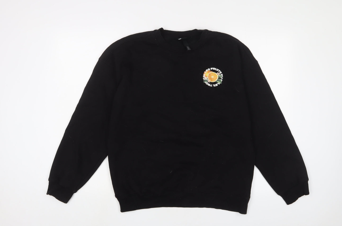 H&M Mens Black Cotton Pullover Sweatshirt Size S