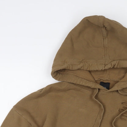 River Island Mens Green Cotton Pullover Hoodie Size S