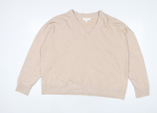 Marks and Spencer Womens Pink Cotton Pullover Sweatshirt Size L Pullover