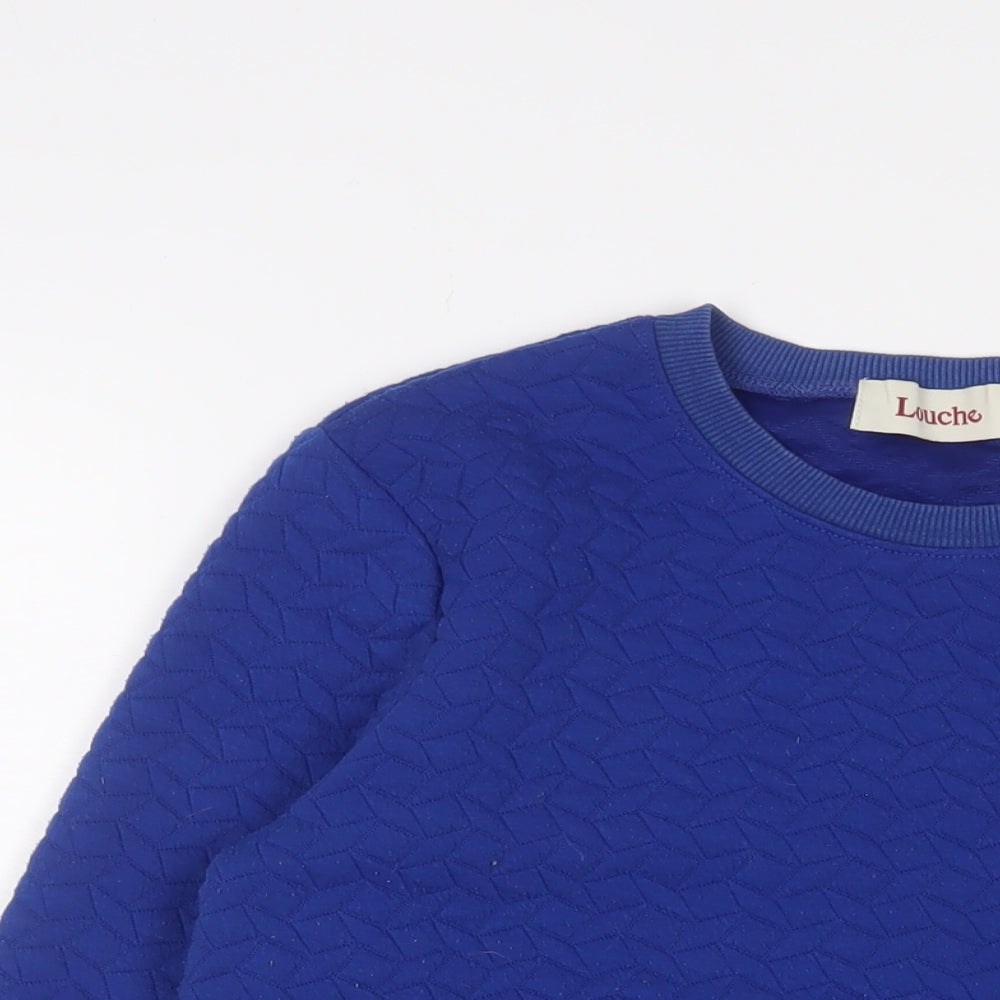 Louche Womens Blue Cotton Pullover Sweatshirt Size 8 Pullover