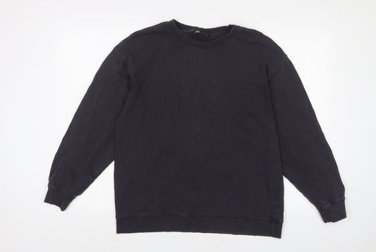 Zara Womens Blue Cotton Pullover Sweatshirt Size S Pullover