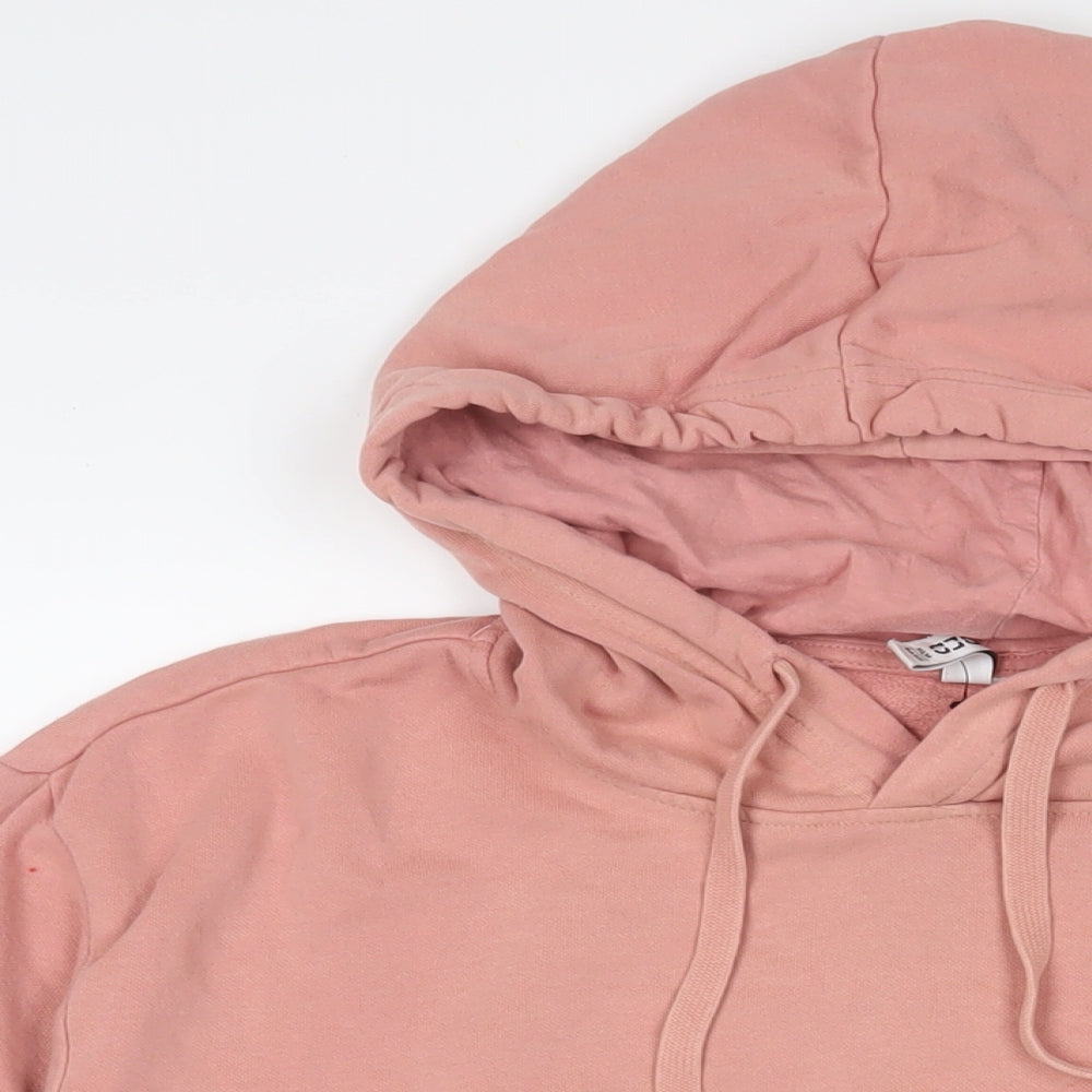 h7m Womens Pink Cotton Pullover Hoodie Size L Pullover