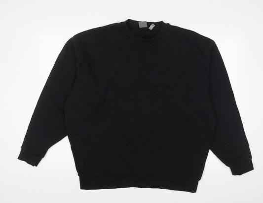 ASOS Mens Black Cotton Pullover Sweatshirt Size M