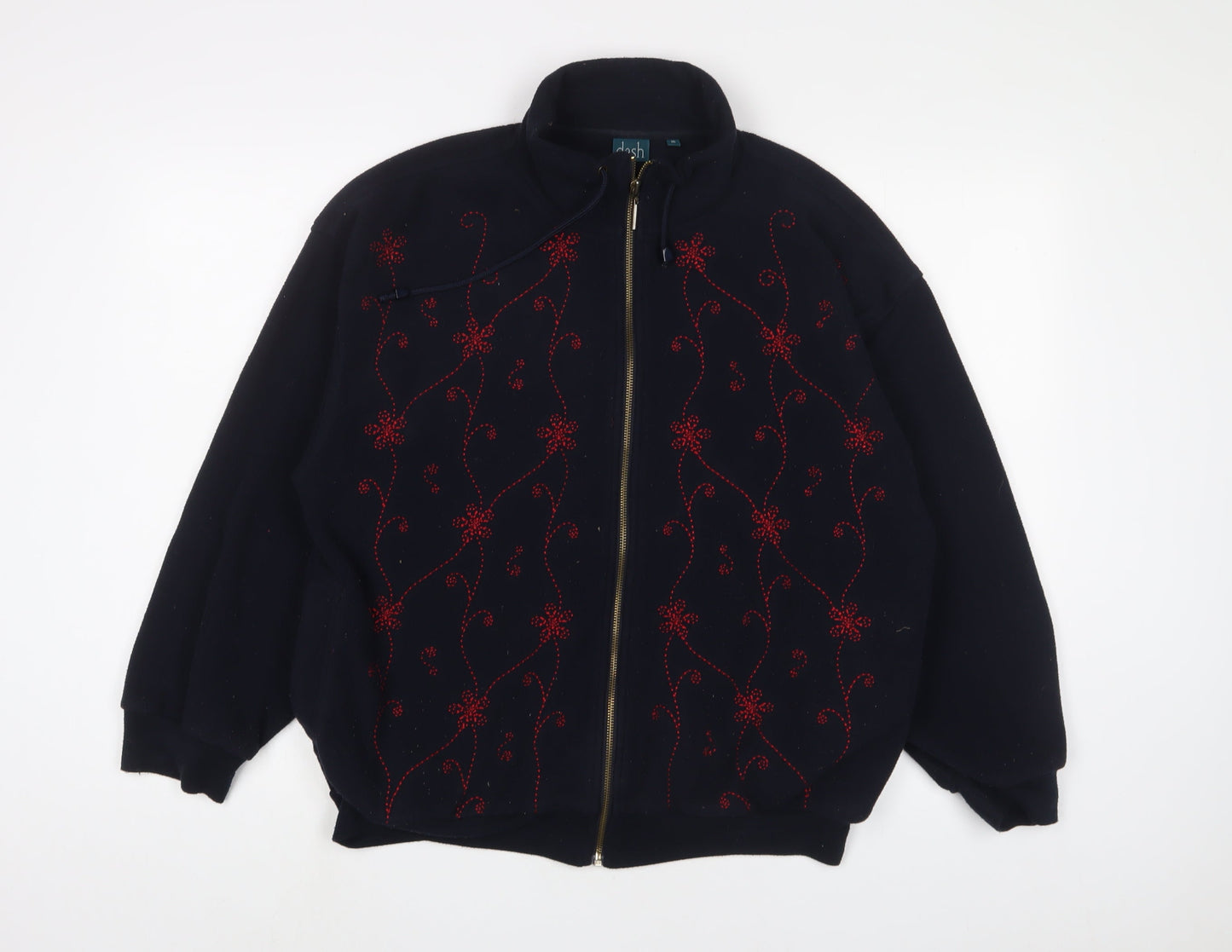 DASH Womens Blue Fair Isle Jacket Size 16 Zip - Embroidered