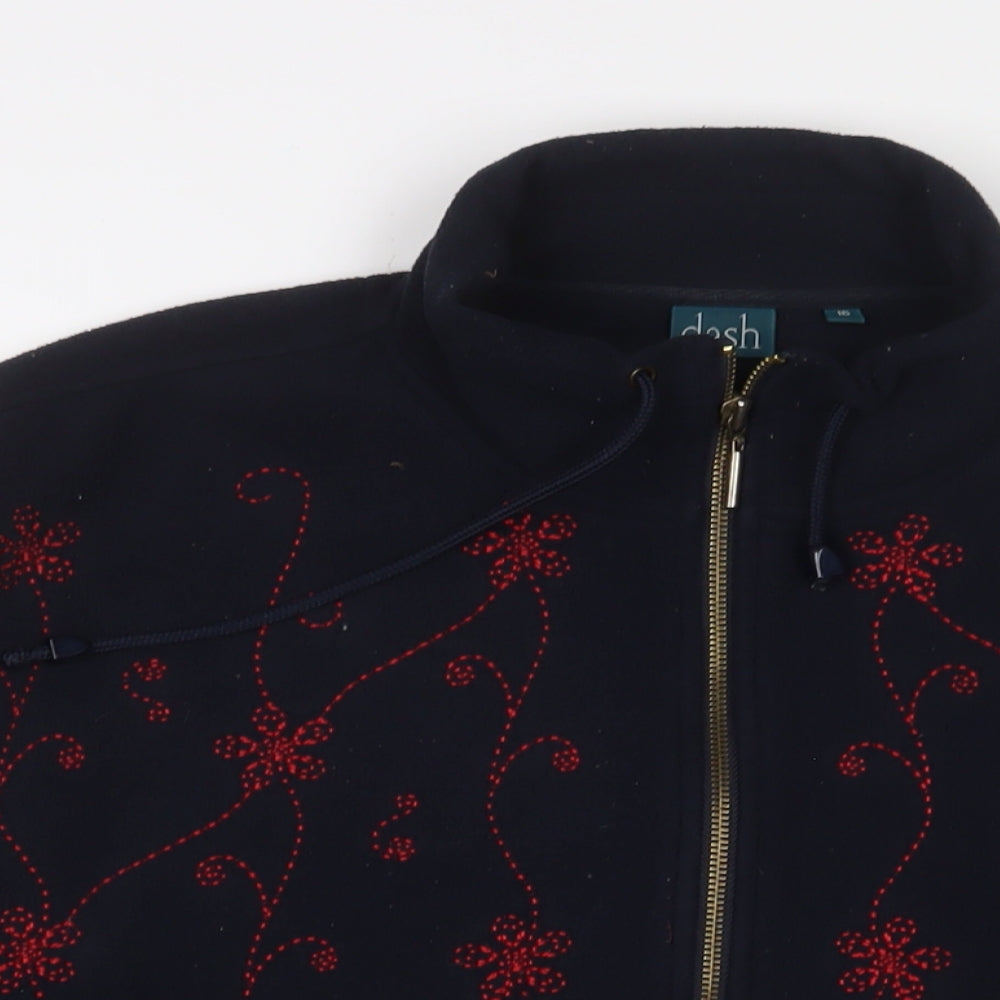 DASH Womens Blue Fair Isle Jacket Size 16 Zip - Embroidered