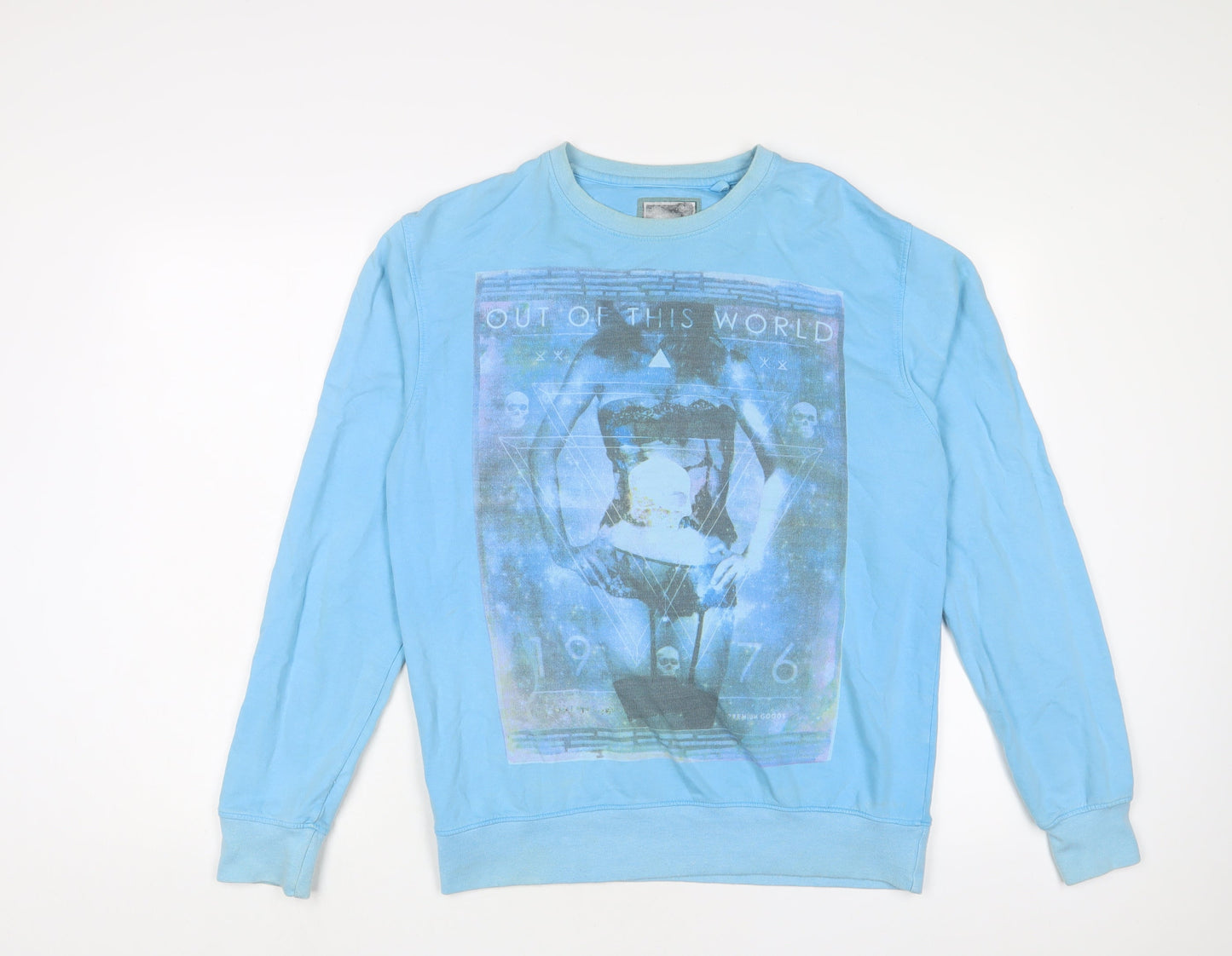 Blue Inc Mens Blue Cotton Pullover Sweatshirt Size M