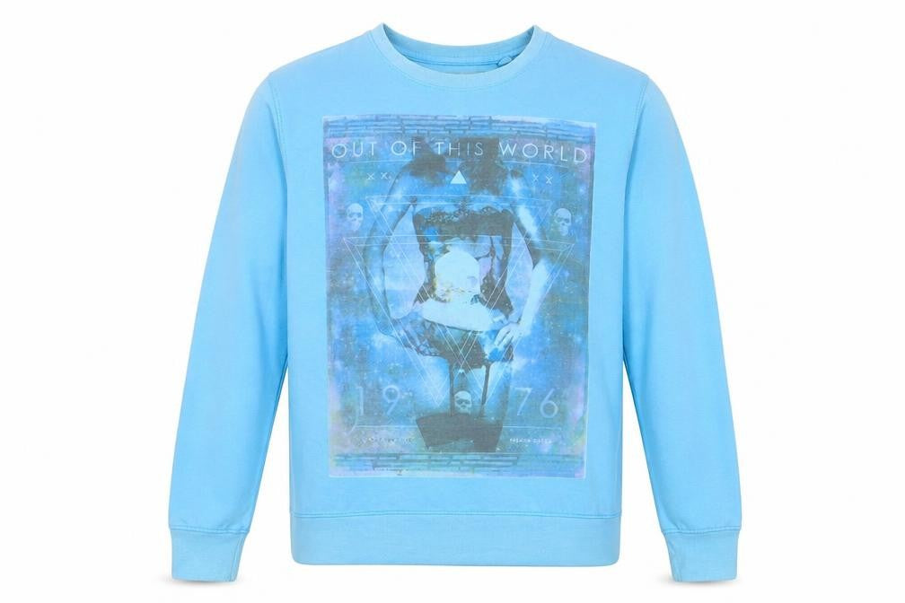 Blue Inc Mens Blue Cotton Pullover Sweatshirt Size M