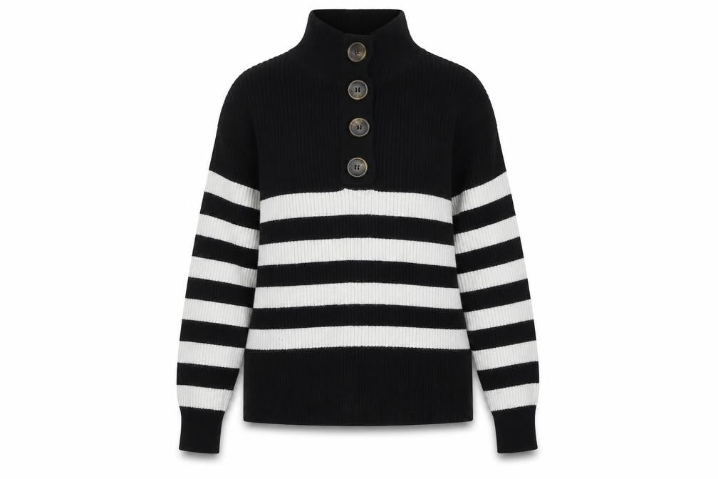 MNG Womens Black Mock Neck Polyester Pullover Jumper Size S