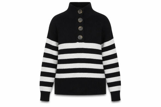 Mango Womens Black Mock Neck Polyester Pullover Jumper Size S