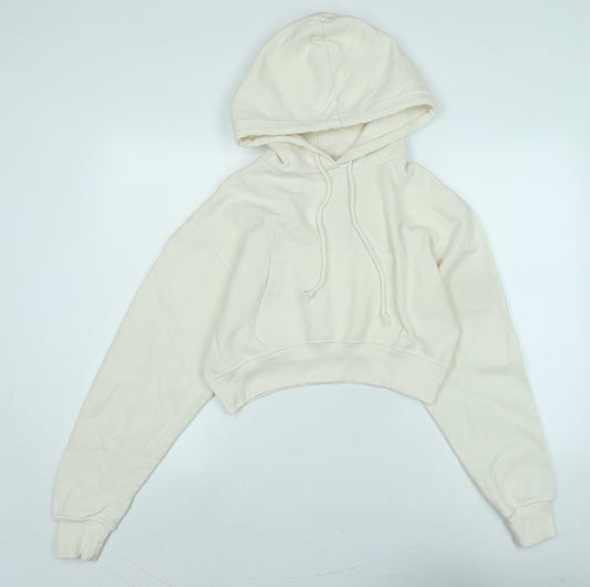 Pull&Bear Womens Ivory Polyester Pullover Hoodie Size M